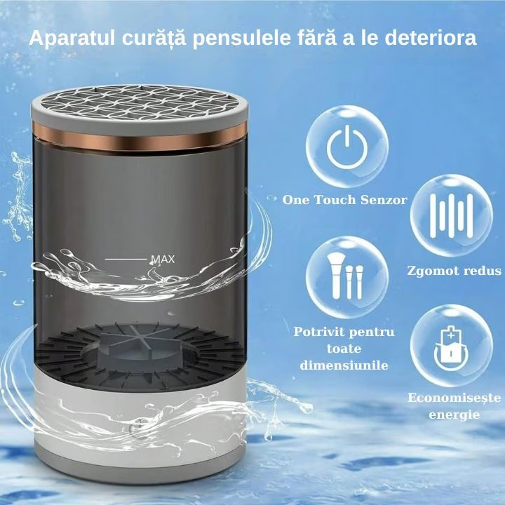 RESIGILAT - Aparat pentru curatat pensule de machiaj 2-in-1, spala si usuca pensulele de machiaj