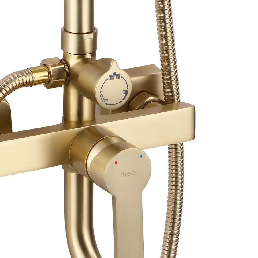 Coloana Dus Inox Crom Rotunda Montaj Perete Baie 20cm - detaliu produs