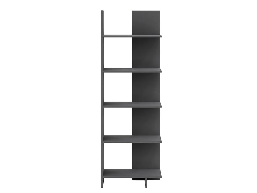 Raft Biblioteca Asimetric 5 Polite MDF Negru Decorativ Perete - imagine principala
