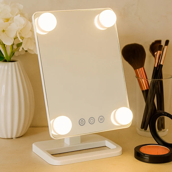 Oglinda de Toaleta cu 4 Lumini LED Control Tactil 3 Culori Lumina Alb 30x18cm - imagine principala
