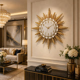 Ceas de perete decorativ auriu 87 cm, model elegant cu efect luxury