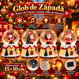 Glob de Zăpadă de Crăciun Premium cu Moș Crăciun, Muzică, Lumină LED și Efect de Ninsoare – 15 × 10 cm - detaliu produs