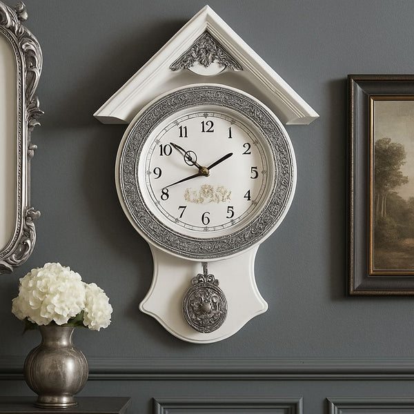 Ceas de perete cu pendul – model casuta, design elegant 30 x 50 cm