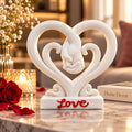 Statuetă Decorativă Inimă „Love”, Rășină Finisată – 12 × 6 × 3,5 cm