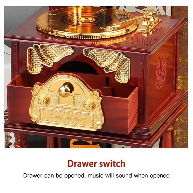 Cutie muzicala retro tip Gramofon decorativ 33.8 x 12.5 x 11 cm