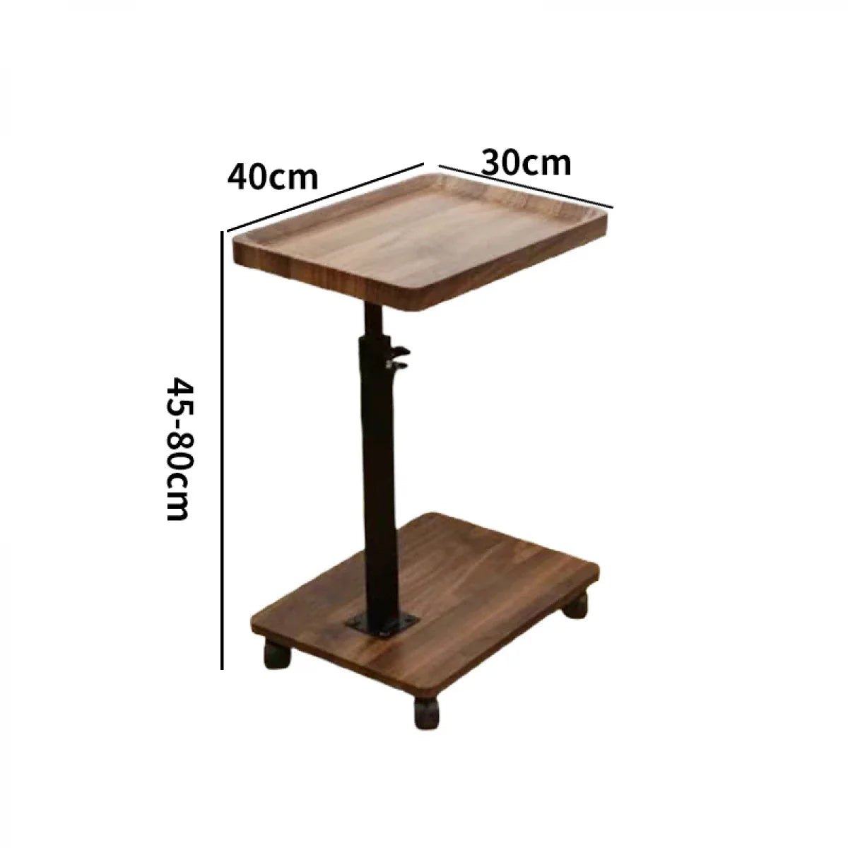 RESIGILAT - Masuta portabila pentru cafea, 2 blaturi MDF, inaltime ajustabila 45-80 cm, blat superior 40 x 30 cm, maro