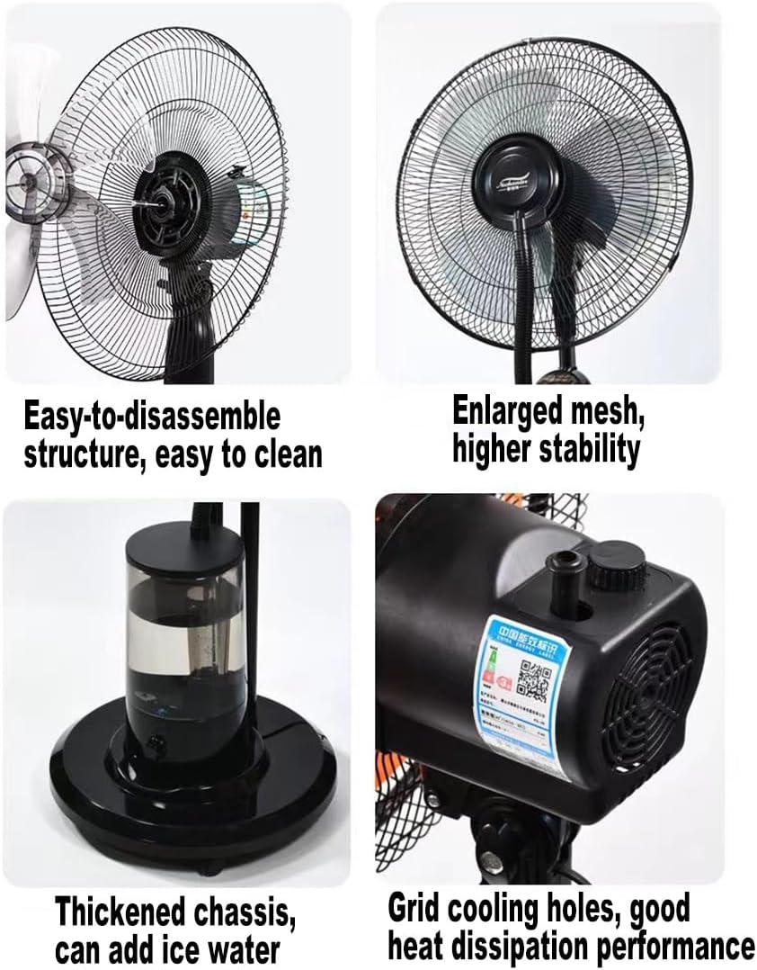 RESIGILAT - Ventilator electric cu umidificator 4L, telecomanda si motor cupru – 130 cm, 16 inch, 3 viteze