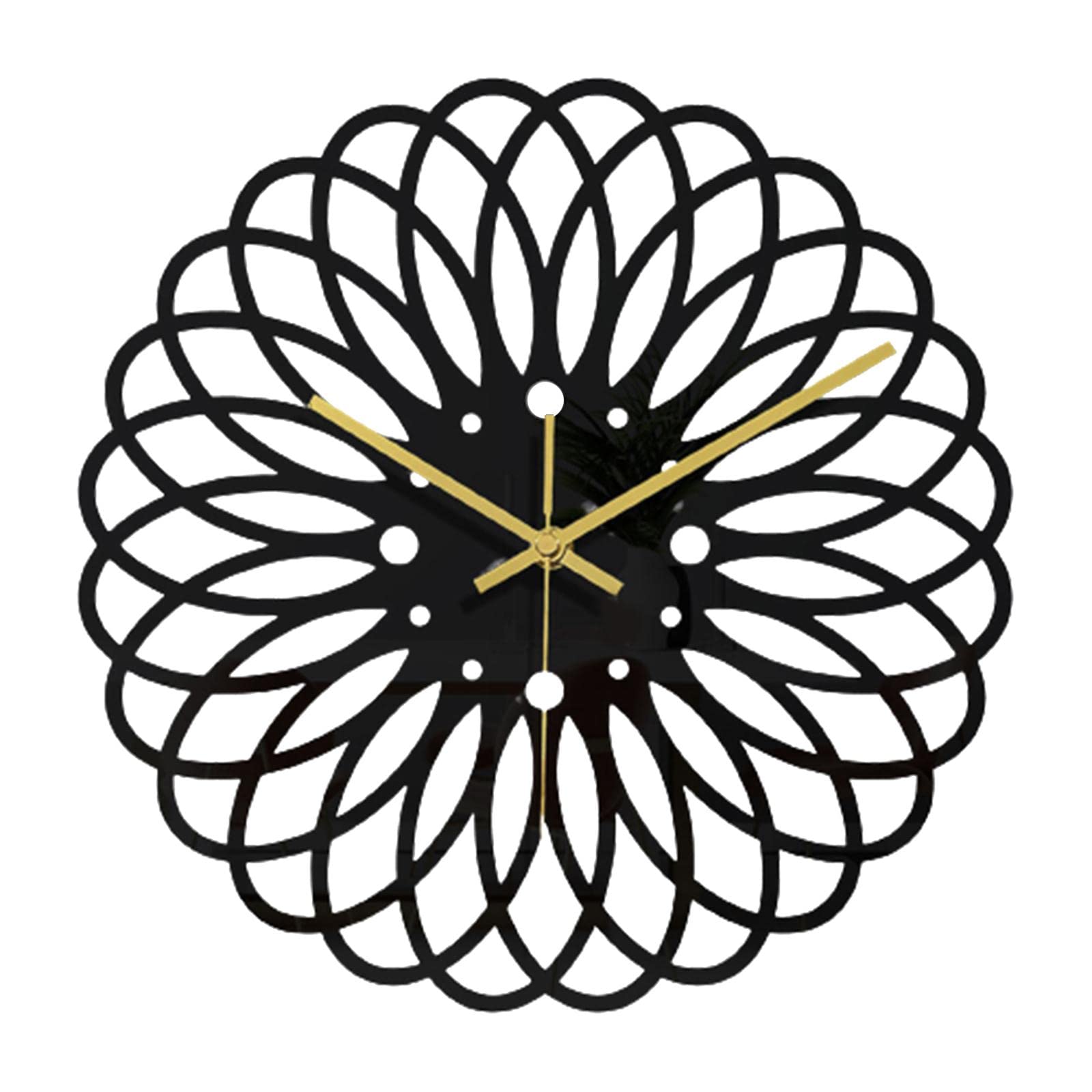 Ceas de perete  30 cm design geometric 3D modern silentios culoare neagra