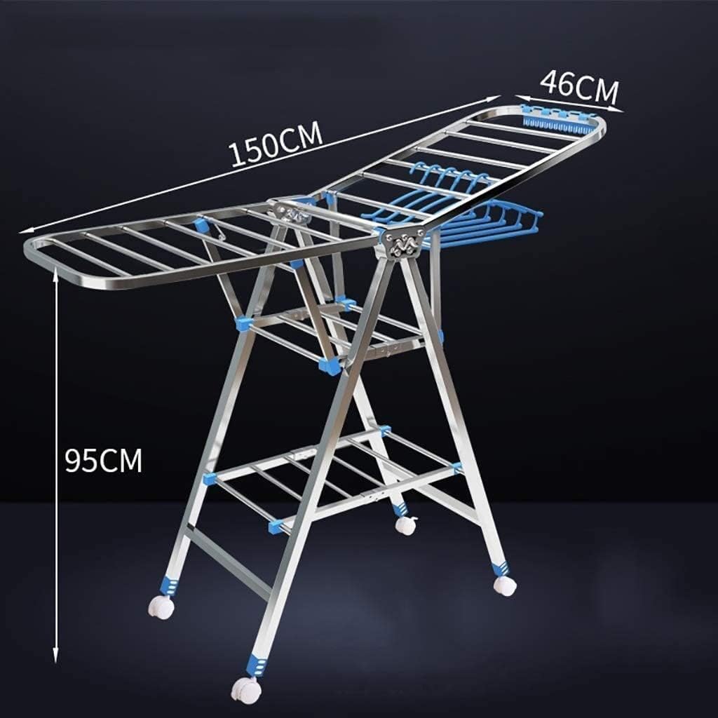 Uscator rufe pliabil metalic premium 150x90x46 cm – suport haine, dublu nivel, economisitor de spatiu