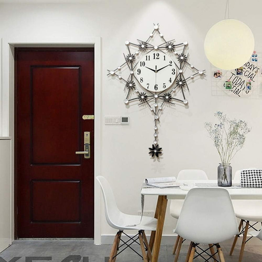 Ceas decorativ de perete metal cu pendul 60x60 cm design elegant