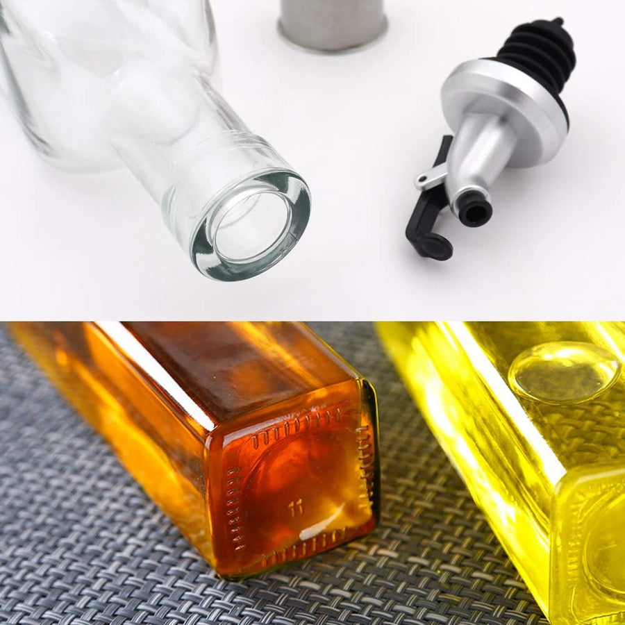 Set elegant pentru ulei, oțet și condimente – 2 sticle din sticlă 500 ml + 3 recipiente cu linguriță 250 ml