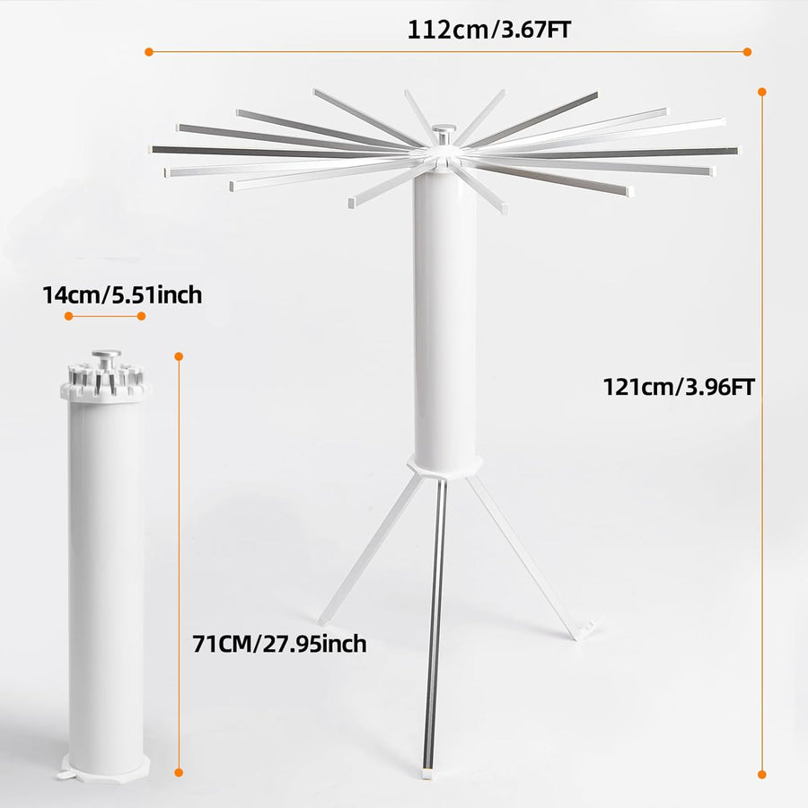 RESIGILAT - Uscator de rufe tip trepied, pliabil si compact, cu 16 brate rotative, pentru interior si exterior, 125cm