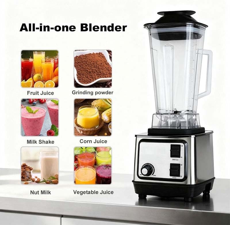 Storcător multifuncțional și mixer, 2-în-1 blender profesional și procesor de alimente, 2.5L, 600W, finisaj argintiu