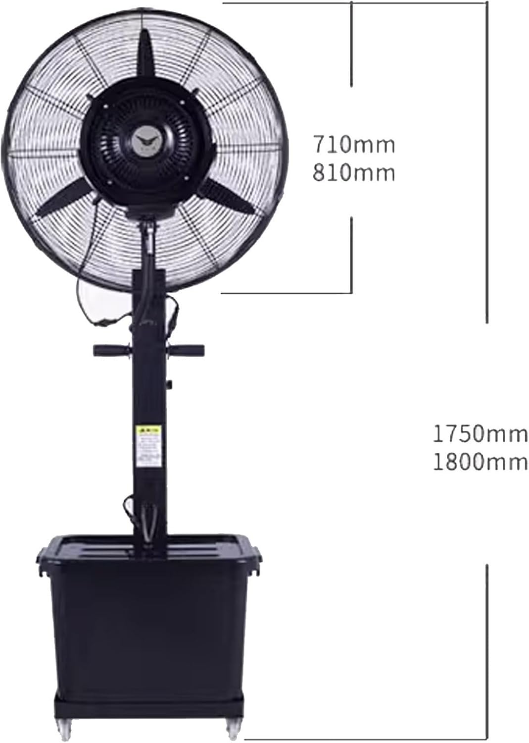 Ventilator industrial cu rezervor apa 40 litri, diametru 55cm, putere 230W – 3 trepte