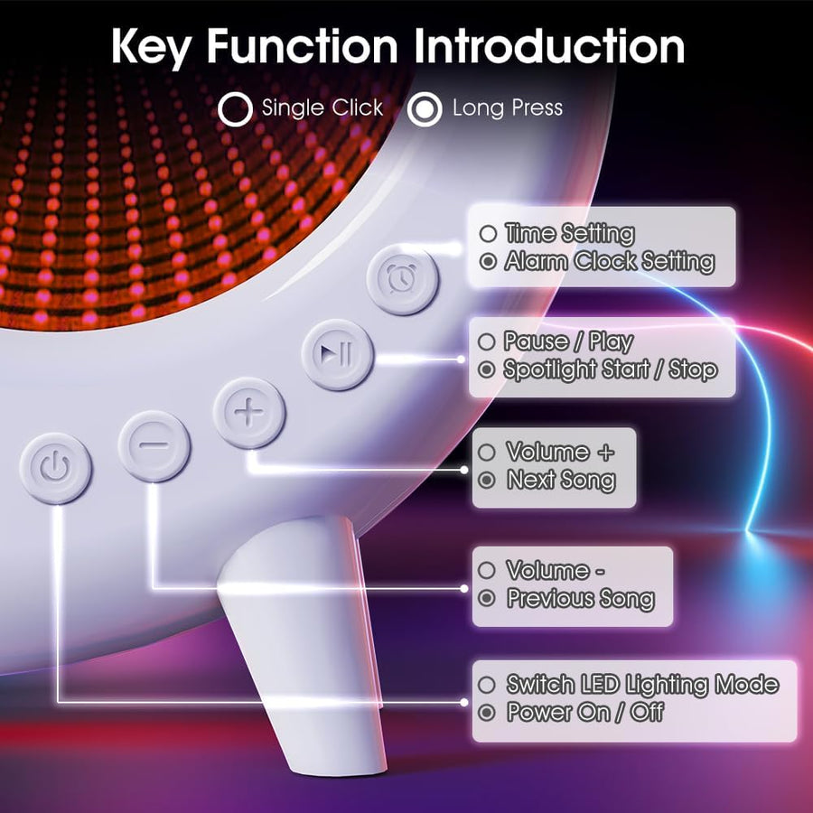 Boxa Bluetooth multifunctionala 6-în-1 cu lumini RGB dinamice