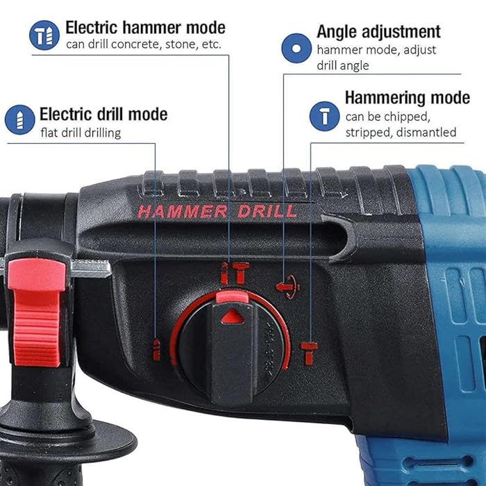 Bormasina cu Percutie Fara Fir Brushless 1850W, 2 Acumulatori 18V, 2580 rpm, Ciocan Rotopercutor SDS Plus