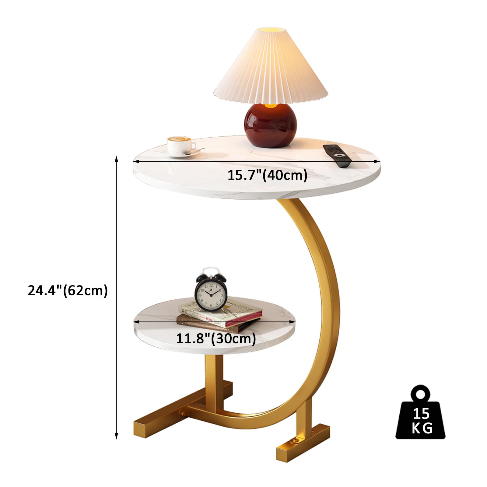 RESIGILAT - Masuta de cafea pentru living, design nordic, elegant, 62x40cm
