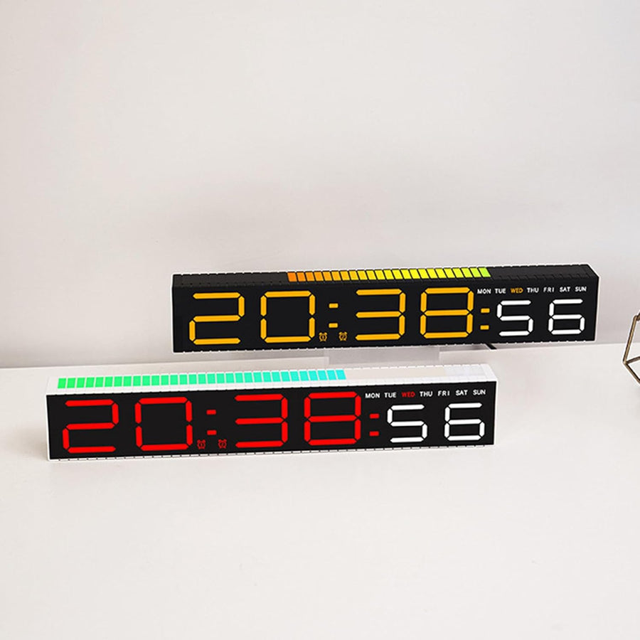 Ceas Electronic LED cu 2 Moduri de Afișare 9 Culori  si Functie Pickup Reactiva la Sunet