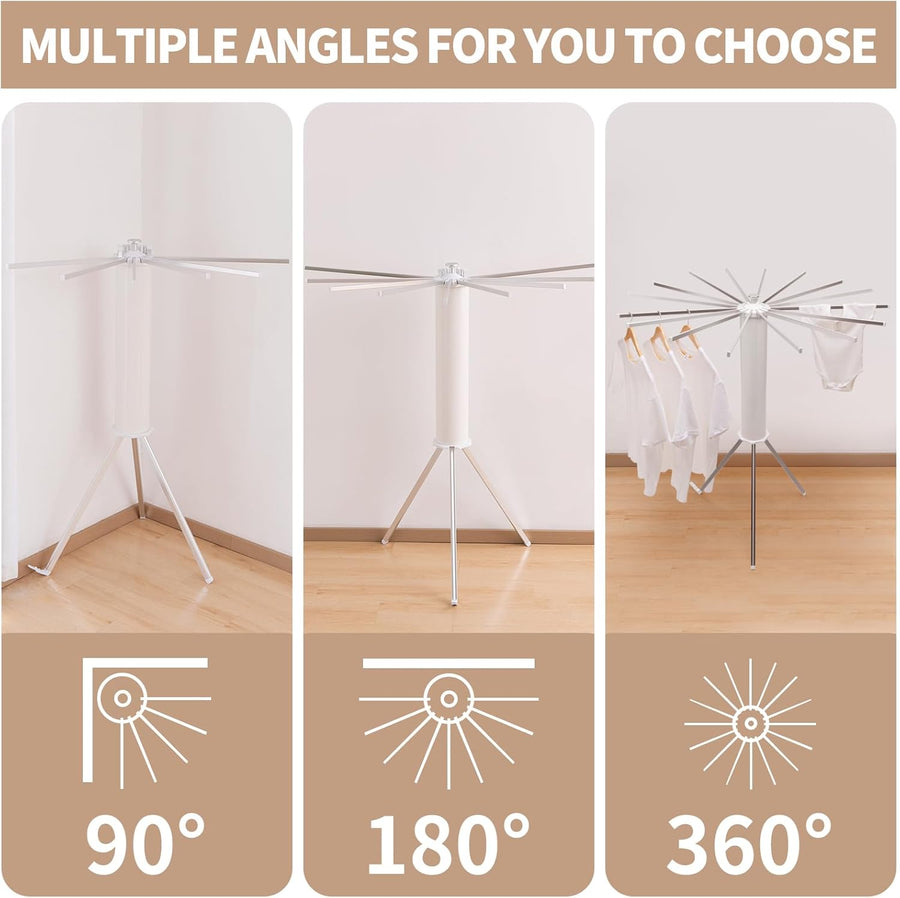 RESIGILAT - Uscator de rufe tip trepied, pliabil si compact, cu 16 brate rotative, pentru interior si exterior, 125cm
