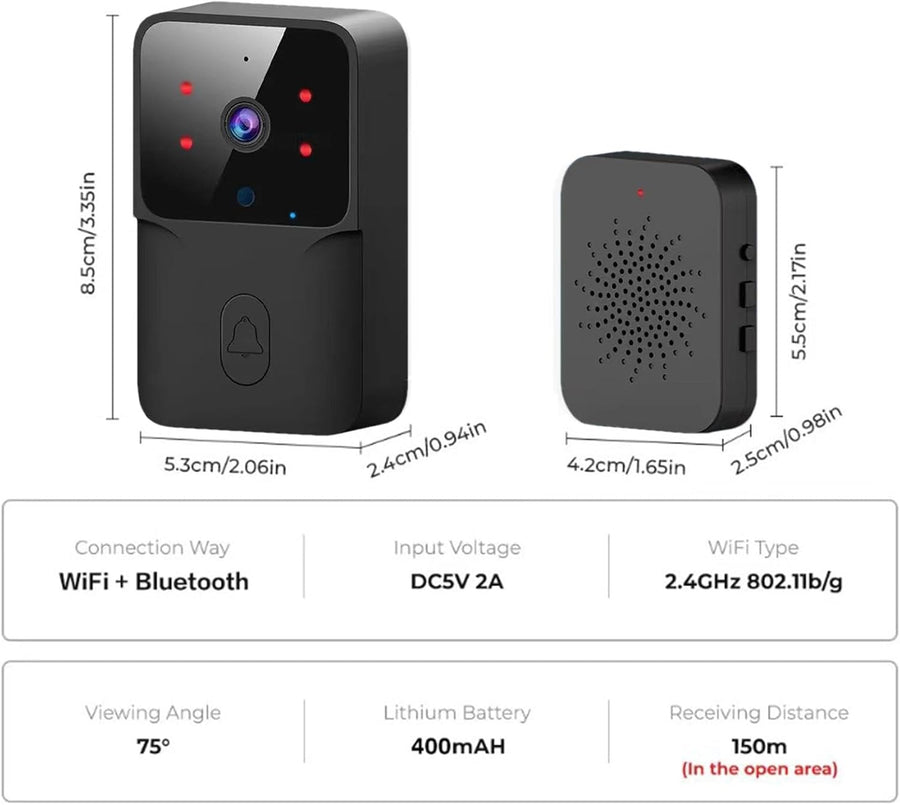 Sonerie Video Smart, Camera Supraveghere  WiFi, Night Vision, Audio Bidirectional, Control Aplicatie Android/iOS