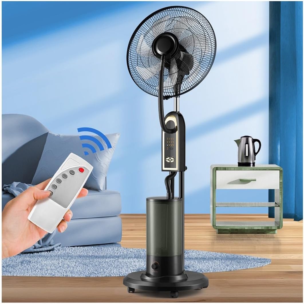 RESIGILAT - Ventilator electric cu umidificator 4L, telecomanda si motor cupru – 130 cm, 16 inch, 3 viteze