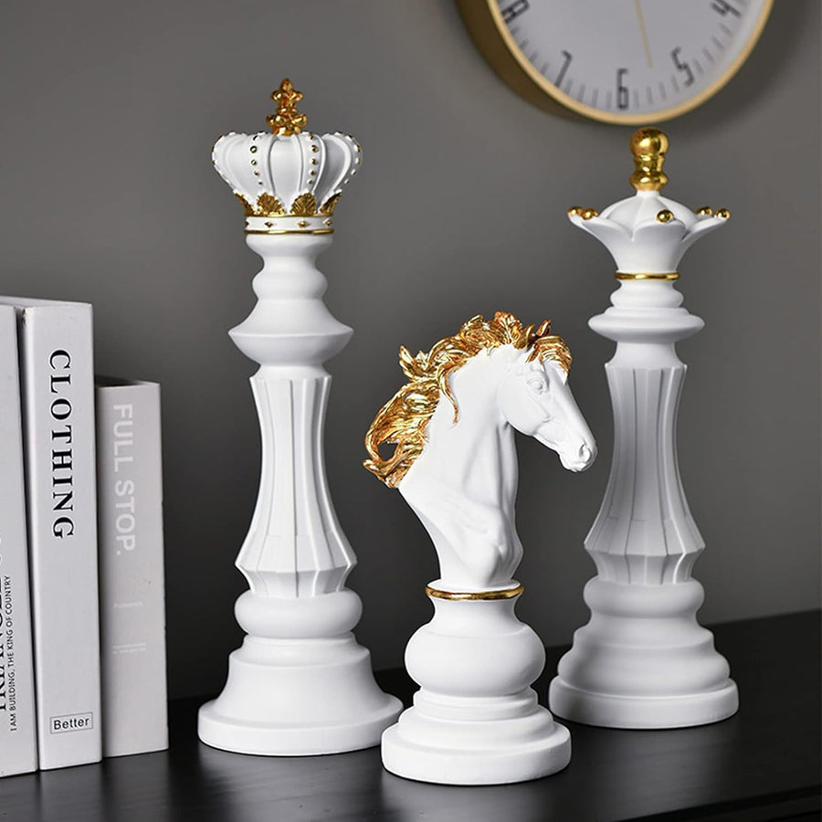 Statuete Sah Premium, Ornamente Regi, Dame, Calareti, Sculpturi Rasina, Decor Casa