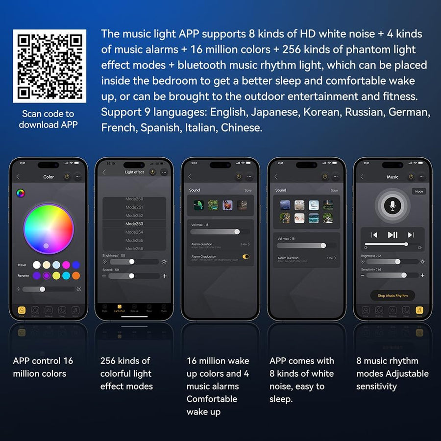 Ceas cu Alarma și boxa Wireless in forma de melc, lampa de noapte RGB LED