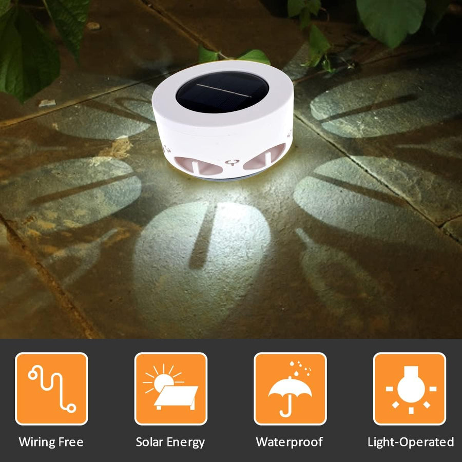 Lampa solara LED decorativa cu proiectie floare, IP65, 5W, alb rece, dimensiuni 12.5 x 6.5 cm