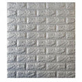 Set 10 x Tapet 3D caramizi argintii, gri, auto-adeziv pentru interior, 70 x 77 cm