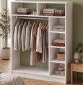 Dulap Deschis Dualis Alb 120cm Bara Umerase 6 Rafturi Organizare Haine