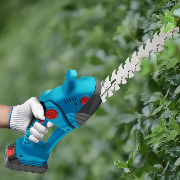 Foarfeca electrica 2 in 1 pentru gradina  cu 2 acumulatori de 48V pentru tuns iarba, gard viu sau arbusti