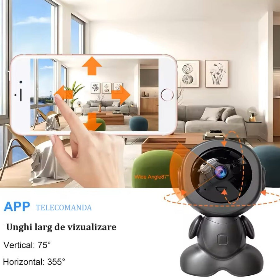 Camera de Supraveghere Robot WIFI 3MP Full HD 1080P Babymonitor Vedere Nocturna Rotire 355° - detaliu produs