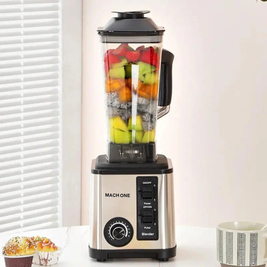 RESIGILAT - Robot de Bucatarie Multifunctional 6-în-1 Mach One BF-5052 – 3 Recipiente, Motor 9500W, 15 Trepte de Viteză, Blender + Tocator + Razatoare