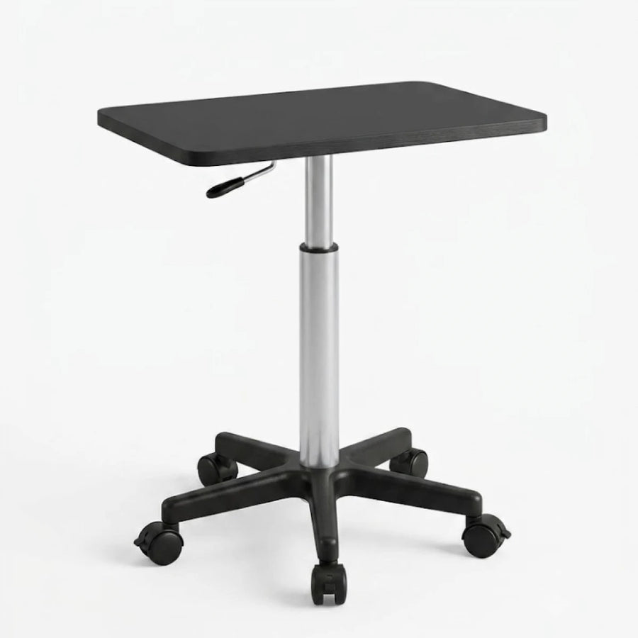 Masuta Portabila cu Inaltime Ajustabila 60x80 cm Piston Pneumatic Blat MDF Alb - imagine principala