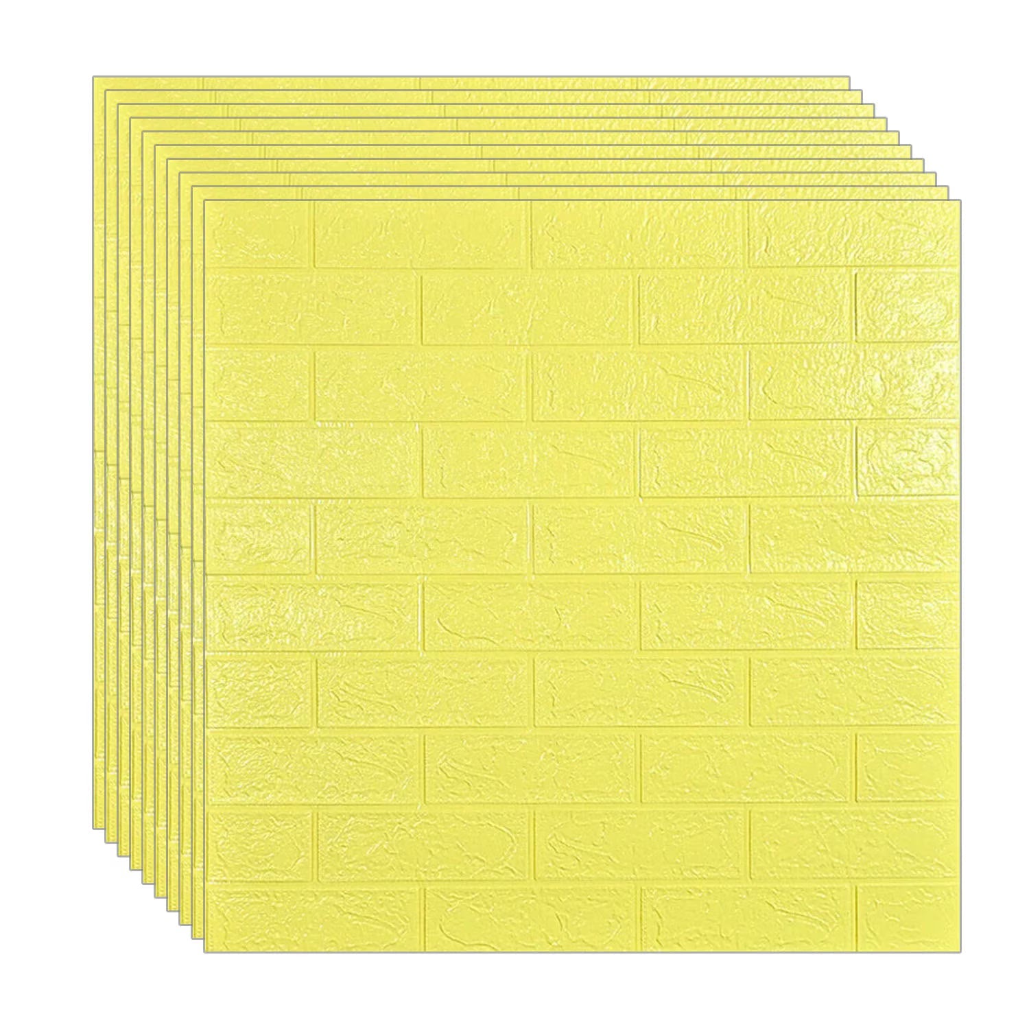 Tapet 3D caramida galbena  auto-adeziv pentru interior, 70 x 77 cm