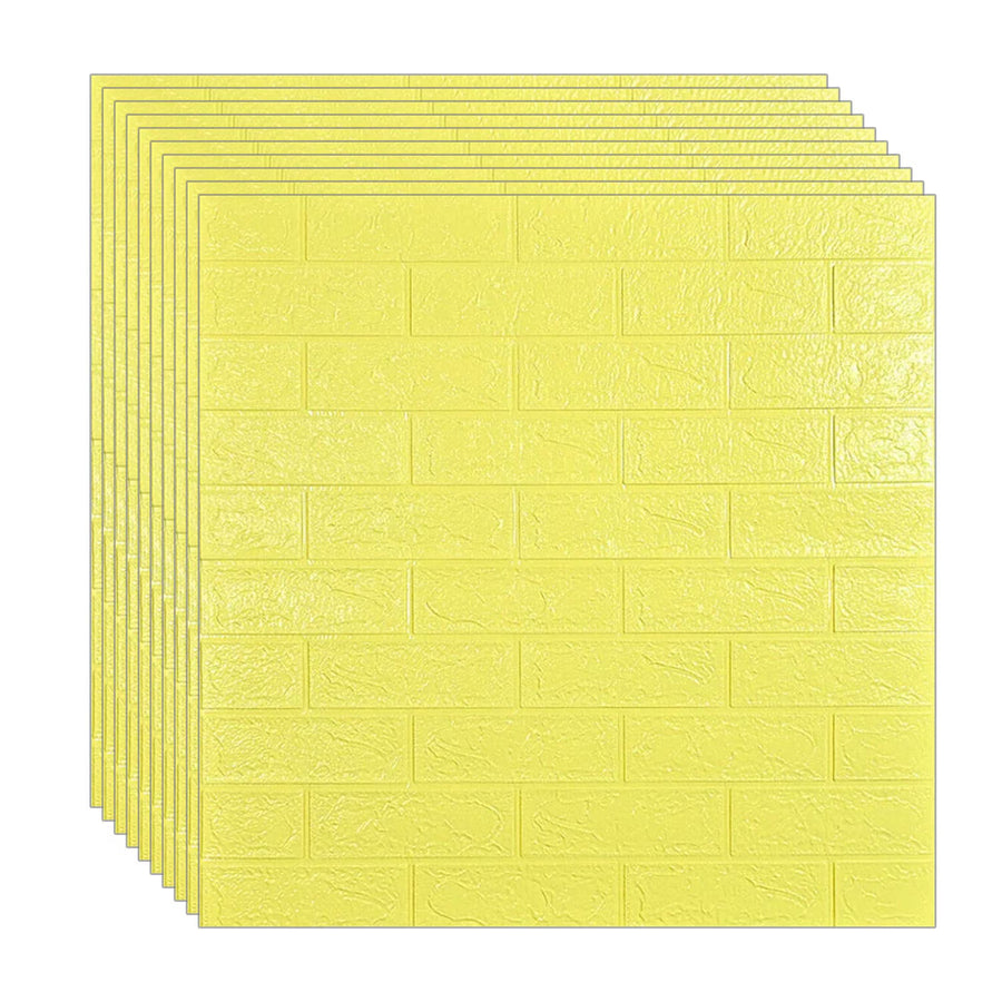 Tapet 3D caramida galbena  auto-adeziv pentru interior, 70 x 77 cm