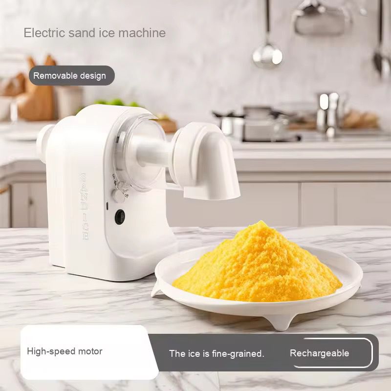 Concasor electric de gheata, 20W, lama din otel inoxidabil, detasabila pentru curatare, incarcare USB, 130x115x180mm, alb