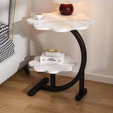 Masuta laterala multifunctionala cu 2 nivele cu cadru metalic negru 40x30x62 cm - detaliu produs