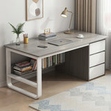 Birou minimalist alb cu rafturi - 160x60x73 cm, ideal pentru spații mici, lucru și studiu - detaliu produs