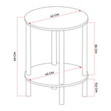 Masuta Cafea Rotunda Lemn Picioare Metalice Design Modern Gri Antracit - detaliu produs