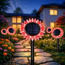 Lampa Solara de Gradina Floarea-soarelui LED Iluminare Automata Decorativa - detaliu produs