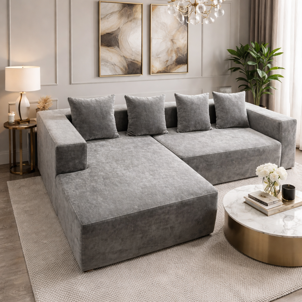 Canapea Coltar Premium Memory Foam C, 240 x 150 x 60 cm