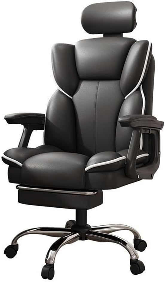 Scaun Ergonomic Directorial cu Suport Picioare Rabatabil Piele Ecologica - detaliu produs