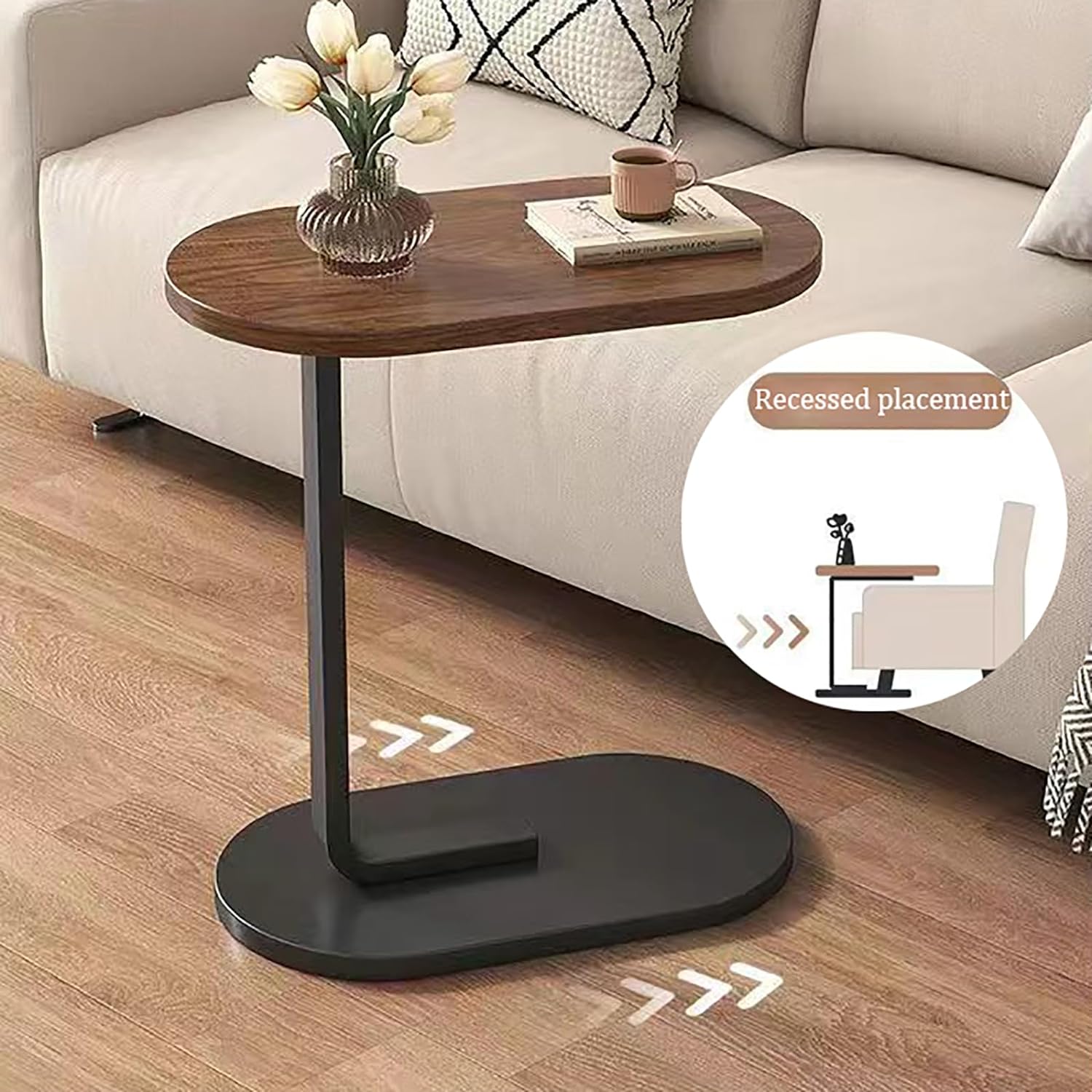 RESIGILAT - Masuta de cafea cu picior pentru pat/canapea, maro 40 x 28 x 55.5 cm