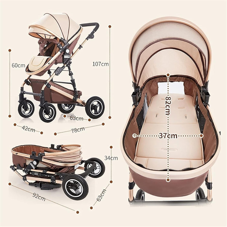 Carucior pliabil pentru copii, 3 în 1, Multifunctional – Landou, Scaun Auto si Carucior Sport