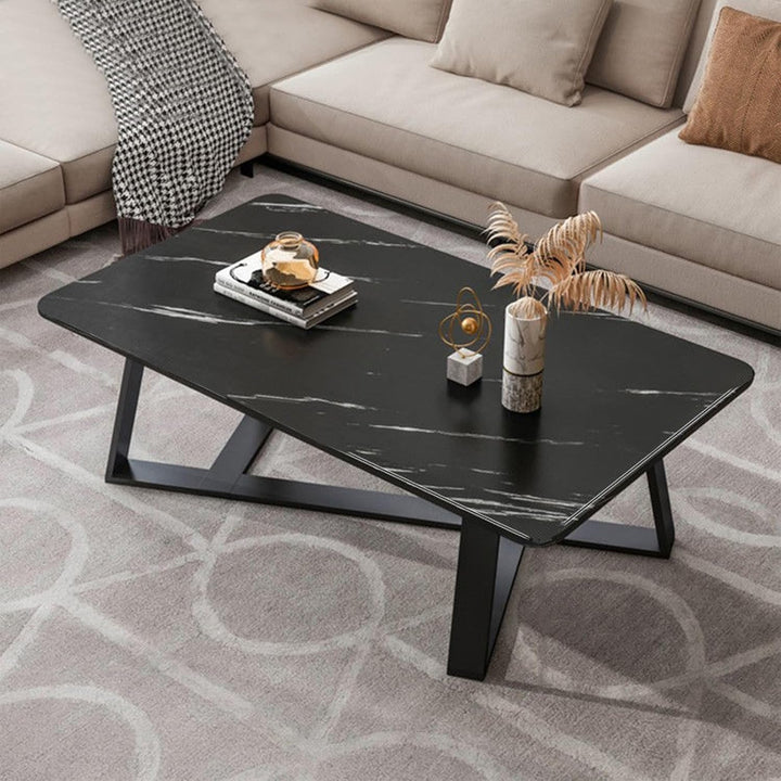 Masa cafea pentru living room, blat MDF, picioare metal in X