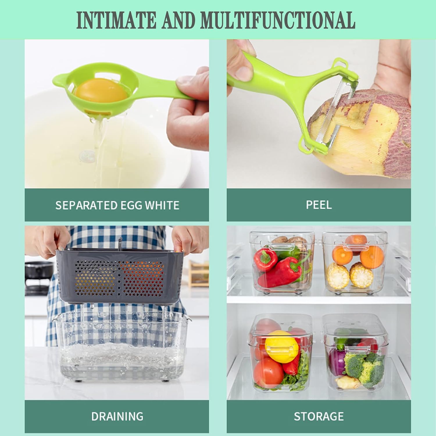 RESIGILAT - Razatoare multifunctionala pentru fructe si legume, 22 piese, lame din otel inoxidabil