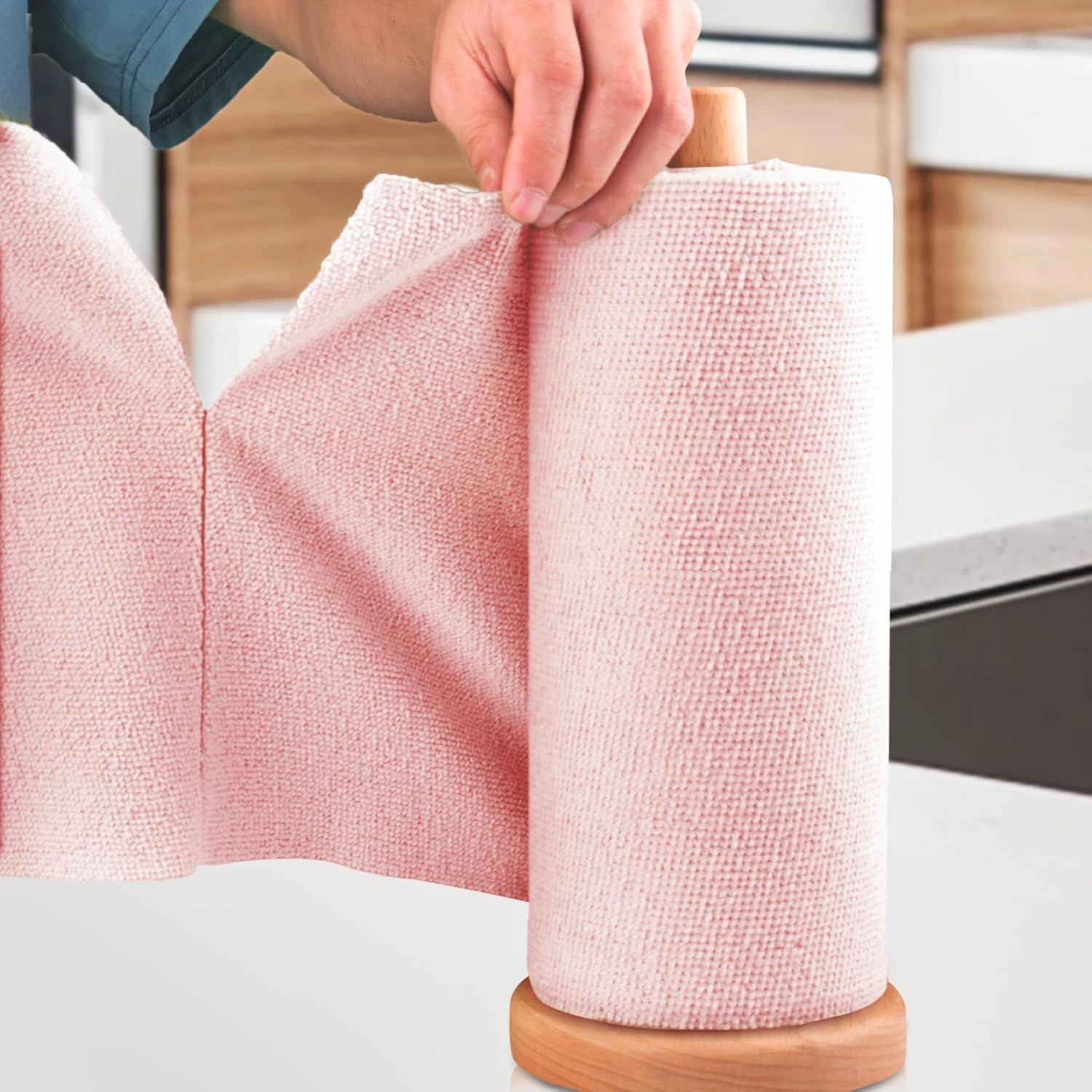 Set 30 lavete reutilizabile multifunctionale 25x25 cm cu suport