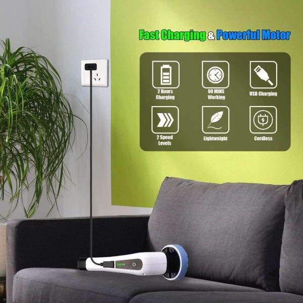 Perie electrica rotativa de curatare – 9 capete multifunctionale, 2 viteze, maner telescopic