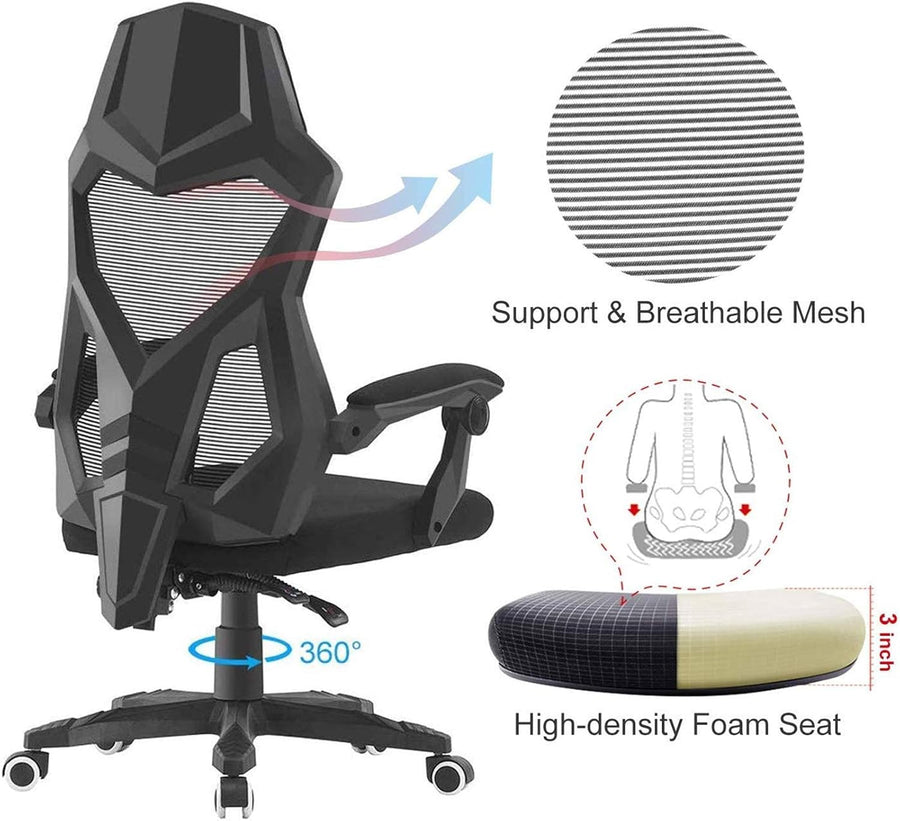 Scaun de Gaming Ergonomic Predator cu spătar ventilat și design futurist